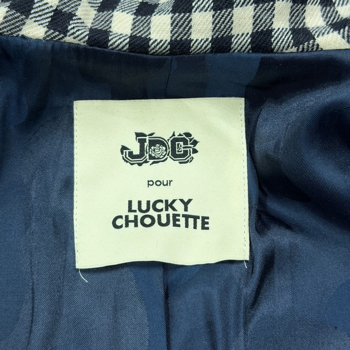 럭키슈에뜨 세일러 체크 하프 코트 36 상품이미지3