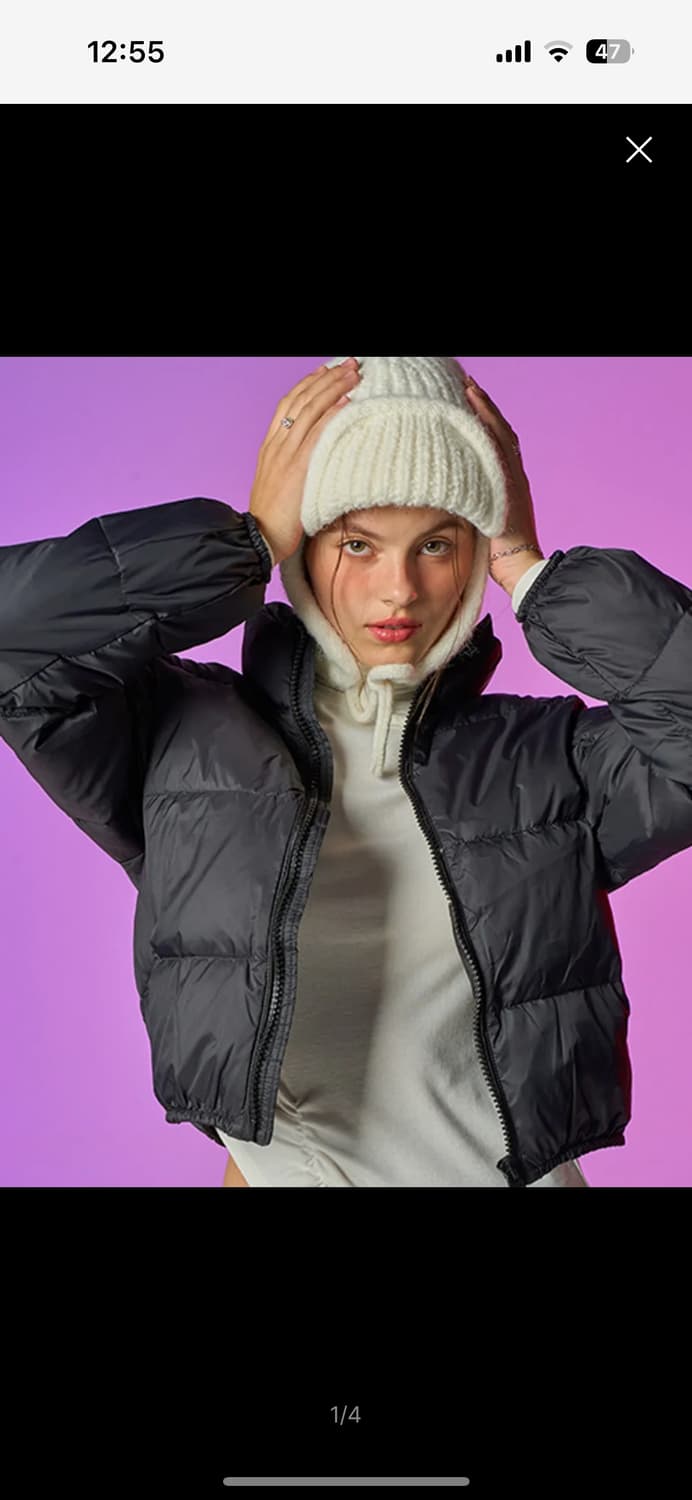 콜릿 크롭 안나 덕다운 오리털 패딩 블랙 free 상품이미지1