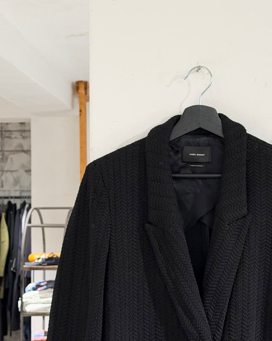 이자벨 마랑 블랙 트위드 오버사이즈 코트 상품이미지2