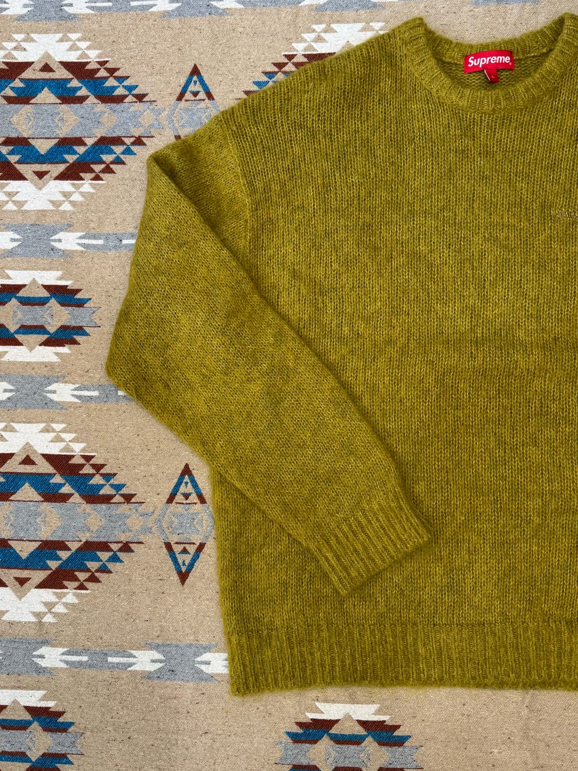 [L] 슈프림 모헤어 스웨터 에시드 그린 - 22FW 상품이미지4