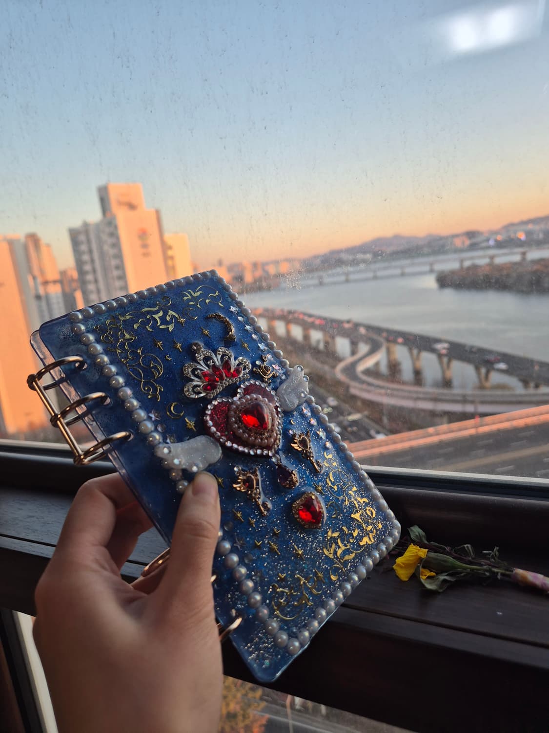 핸드메이드 )마법소녀풍 밤하늘의사랑의천사 레진다이어리 상품이미지5