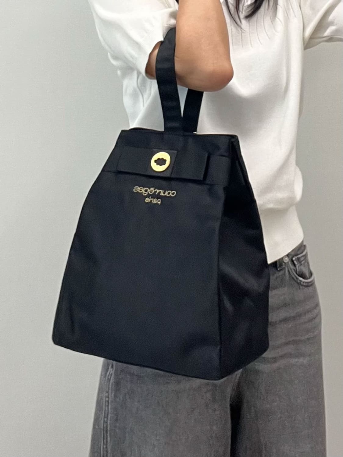 courreges / 꾸레쥬 블랙 패브릭 숄더백  상품이미지8