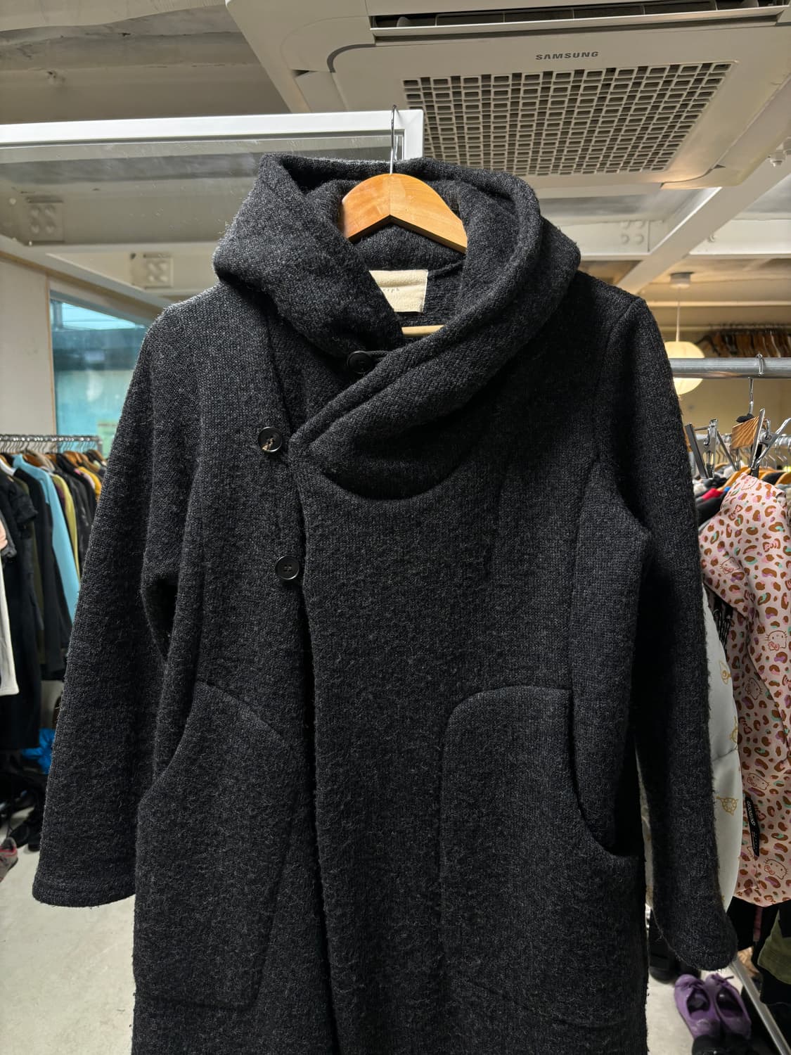 Merph 울 후드 코트 상품이미지2