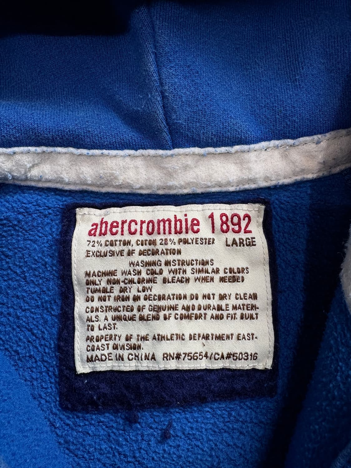 00s 아베크롬비 Y2K 빅로고 스웻 하프 후디집업 2580 상품이미지3