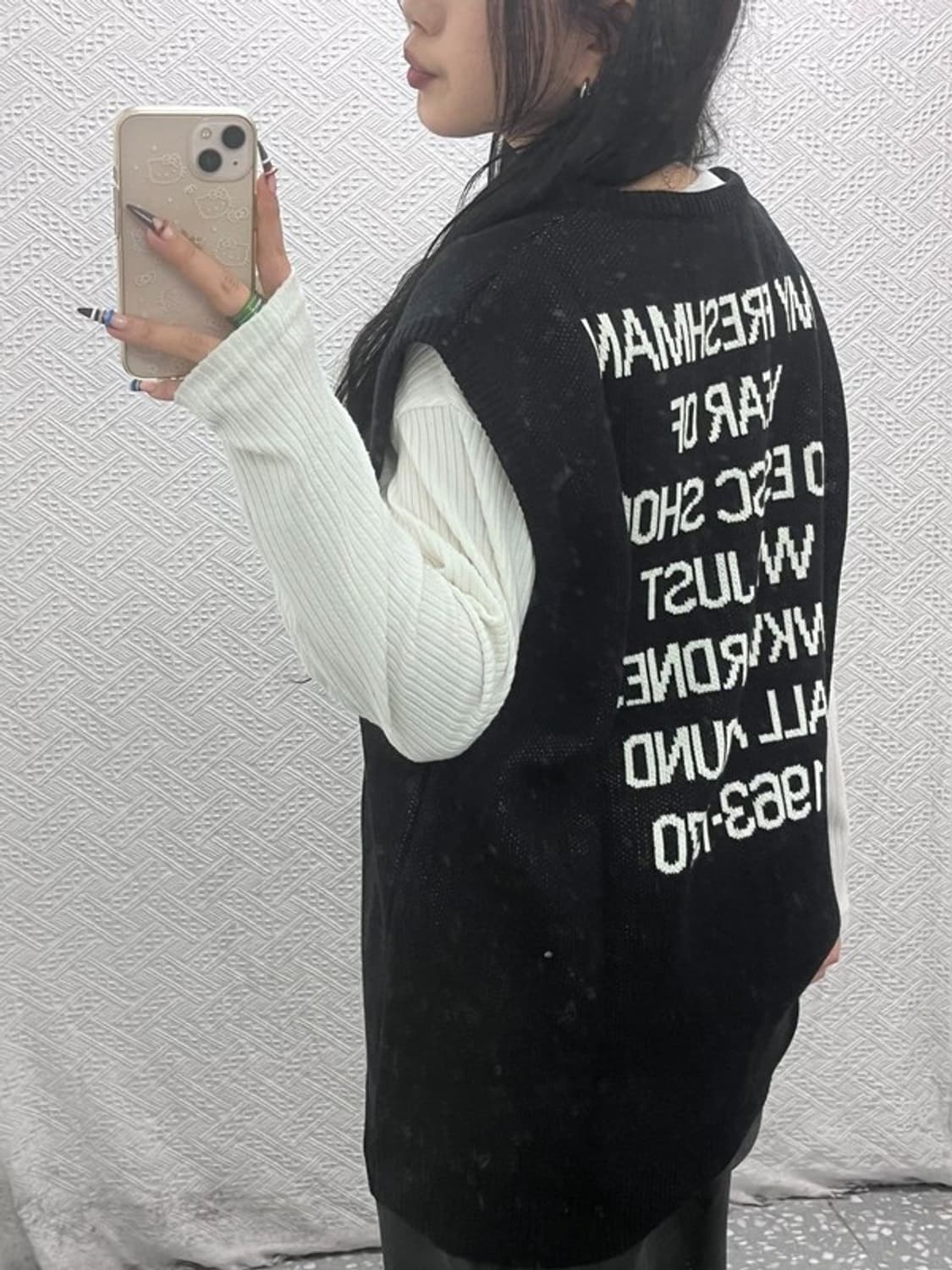 ESC스튜디오 스트릿 힙합 레터링 니트 조끼 베스트 105 C07960 상품이미지2