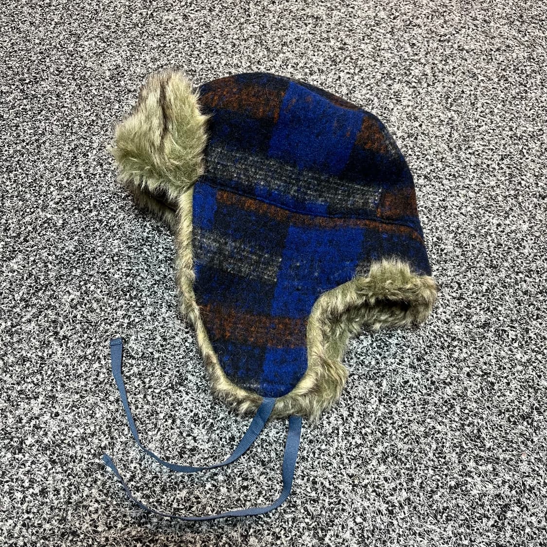 Jpn 빈티지 체크무늬 귀달이 모자 방한모 트루퍼햇 상품이미지1