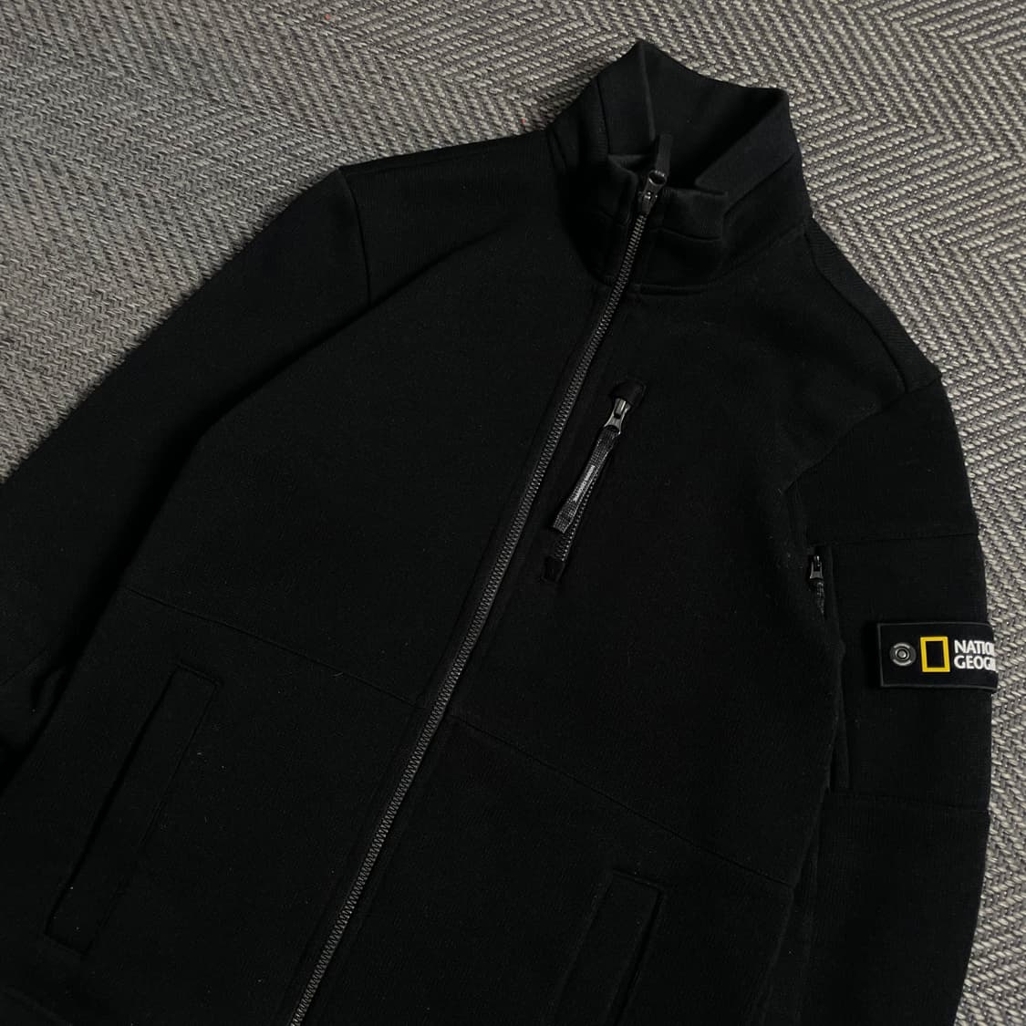 내셔널지오그래픽 와펜 로고 니트 집업 y 4746 상품이미지1