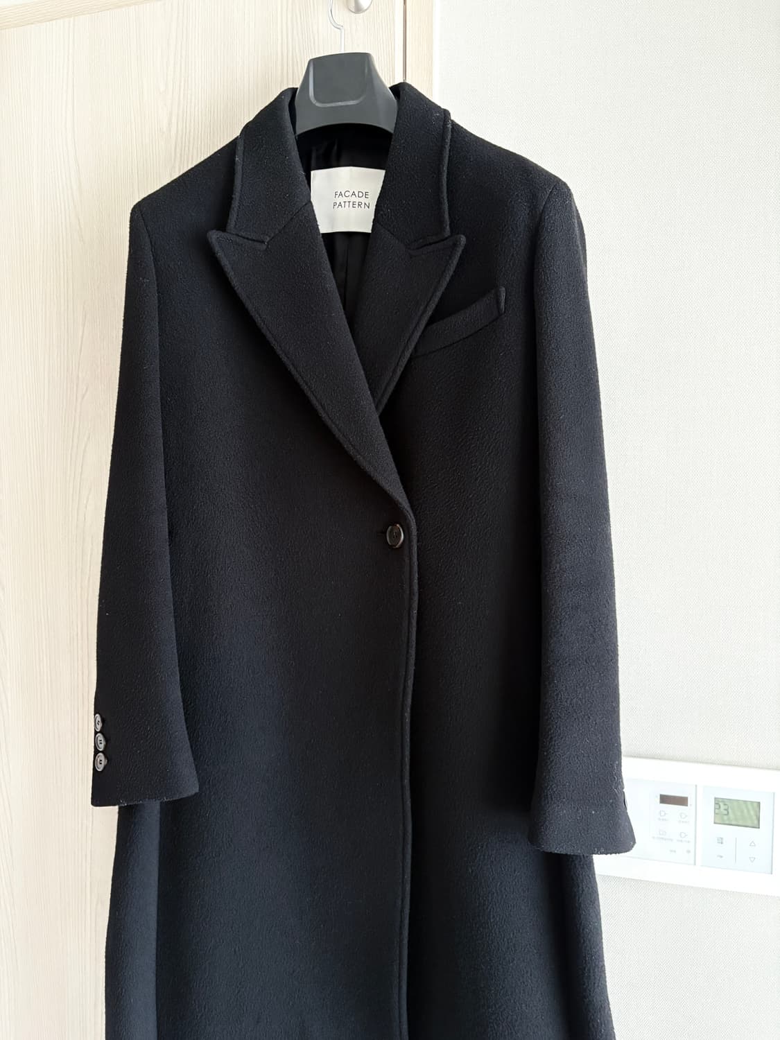 파사드패턴 캐시미어 벨티드 코트 블랙 상품이미지3