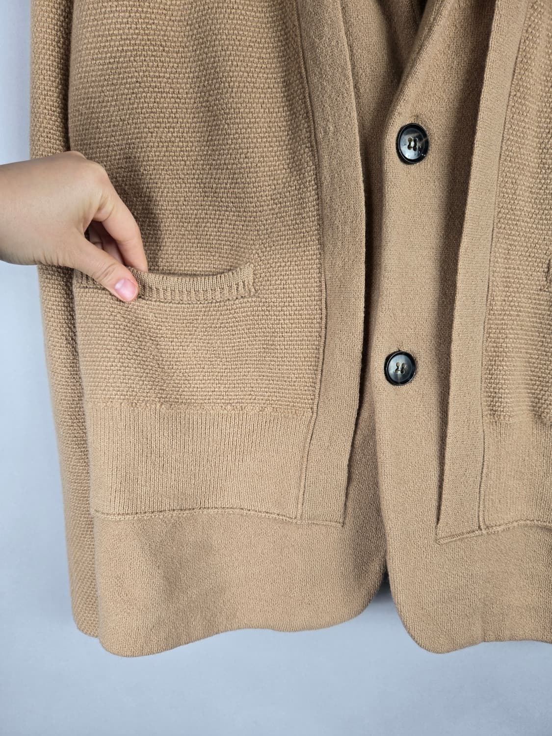 [무료배송]한섬 시스템 옴므 100 울100 숄 카라 니트 가디건 상품이미지6