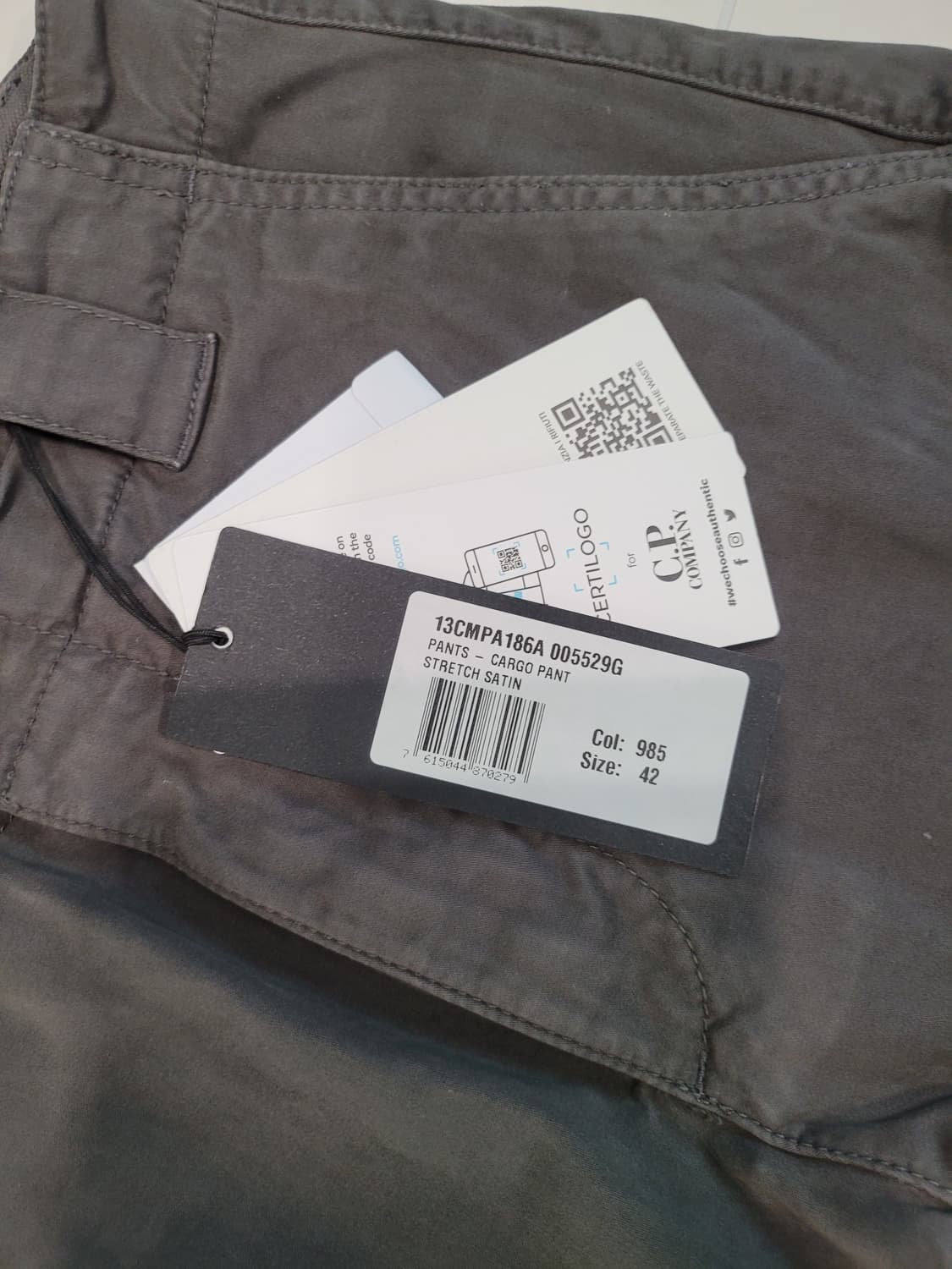 cp company 씨피컴퍼니 렌즈 카고 팬츠 (스트레치 새틴) - 슬림 상품이미지4