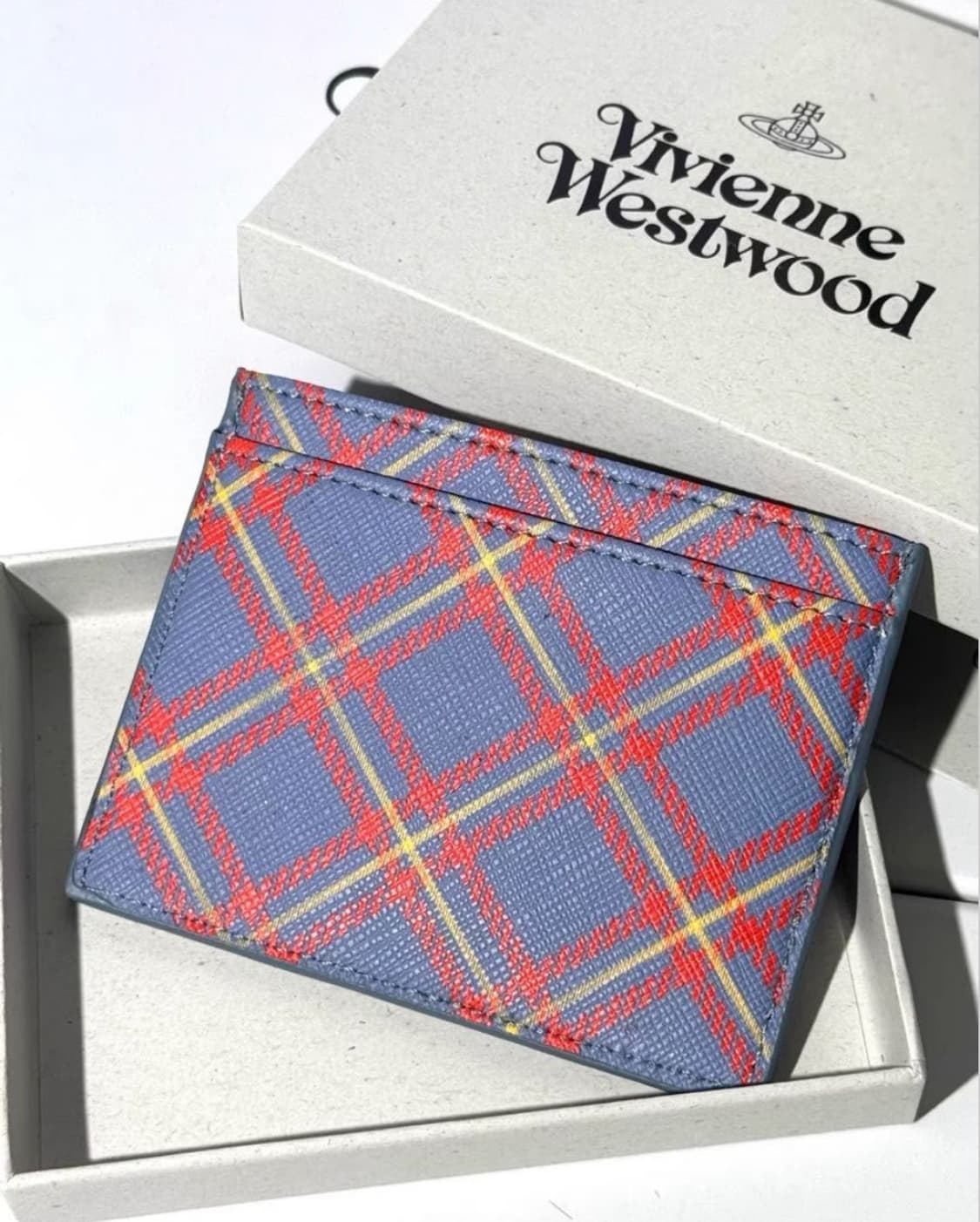 비비안웨스트우드 은장 orb 체크 패턴 카드지갑(풀구성) 상품이미지2