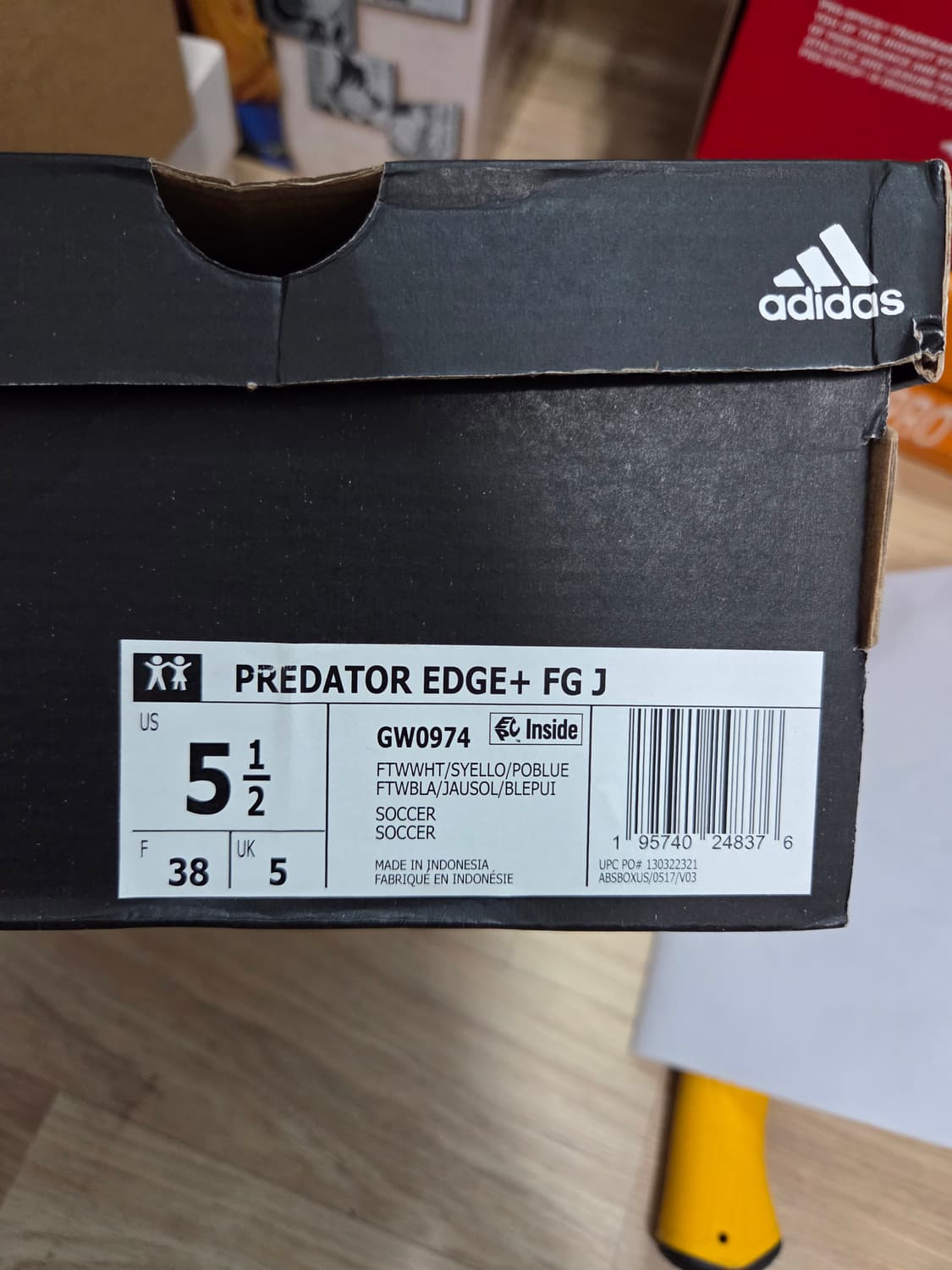 새상품/풀박스) 아디다스 프레데터 엣지+ FG J (240mm)  상품이미지6