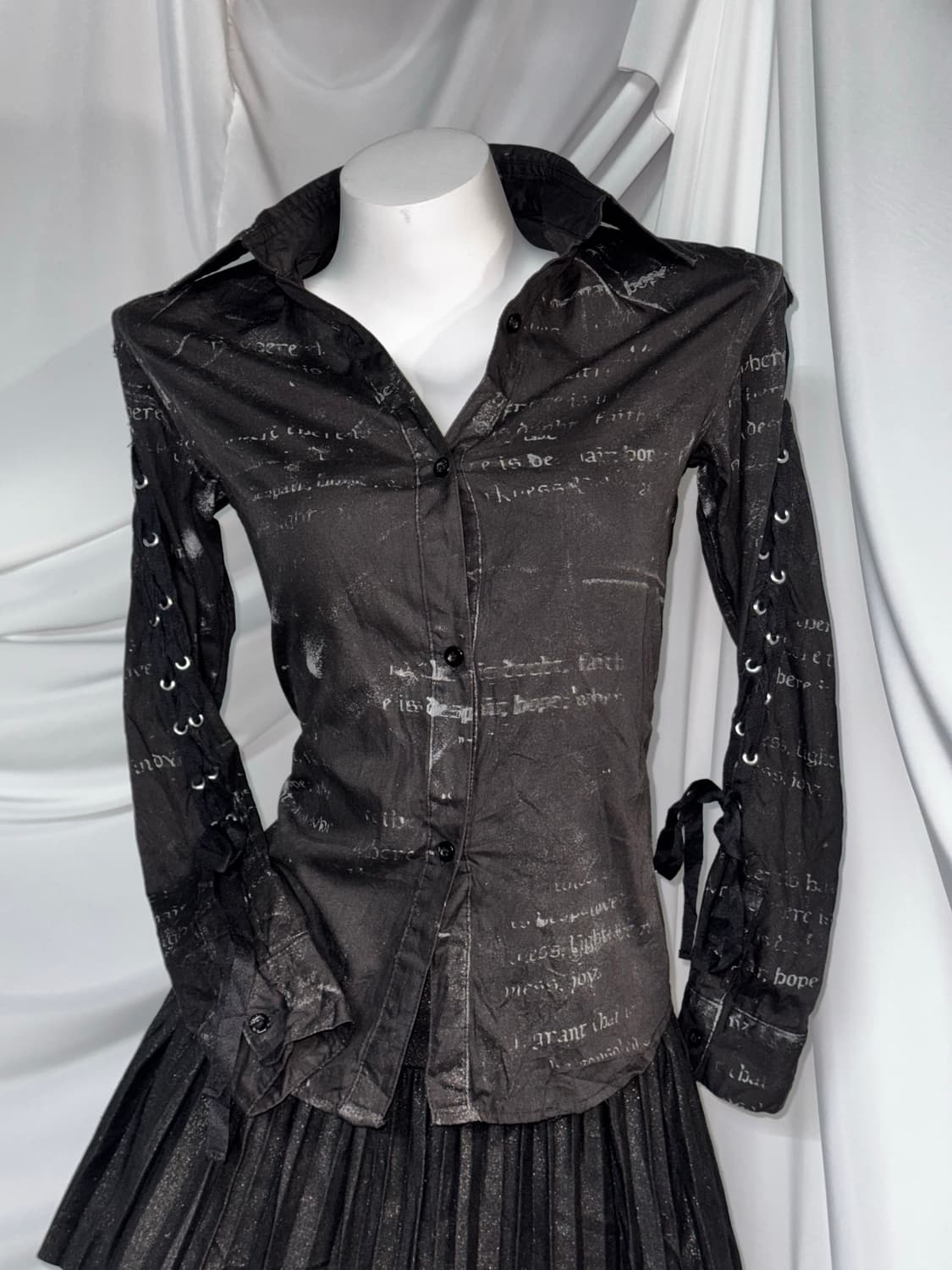 미사깔 알곤퀸즈 에이치나오토 데일리 무채색 펑크 코디세트  상품이미지4