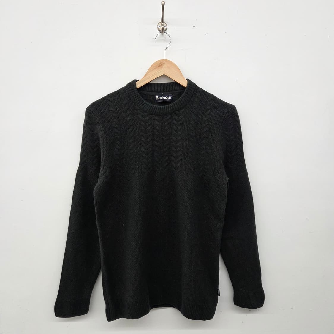 바버 블랙 케이블 니트 스웨터 남성 L 상품이미지1
