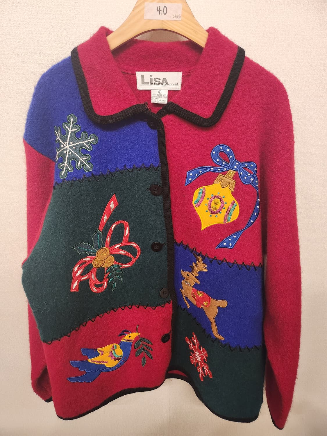 ((미국 빈티지))크리스마스🎄 패치스타일 가디건 상품이미지1