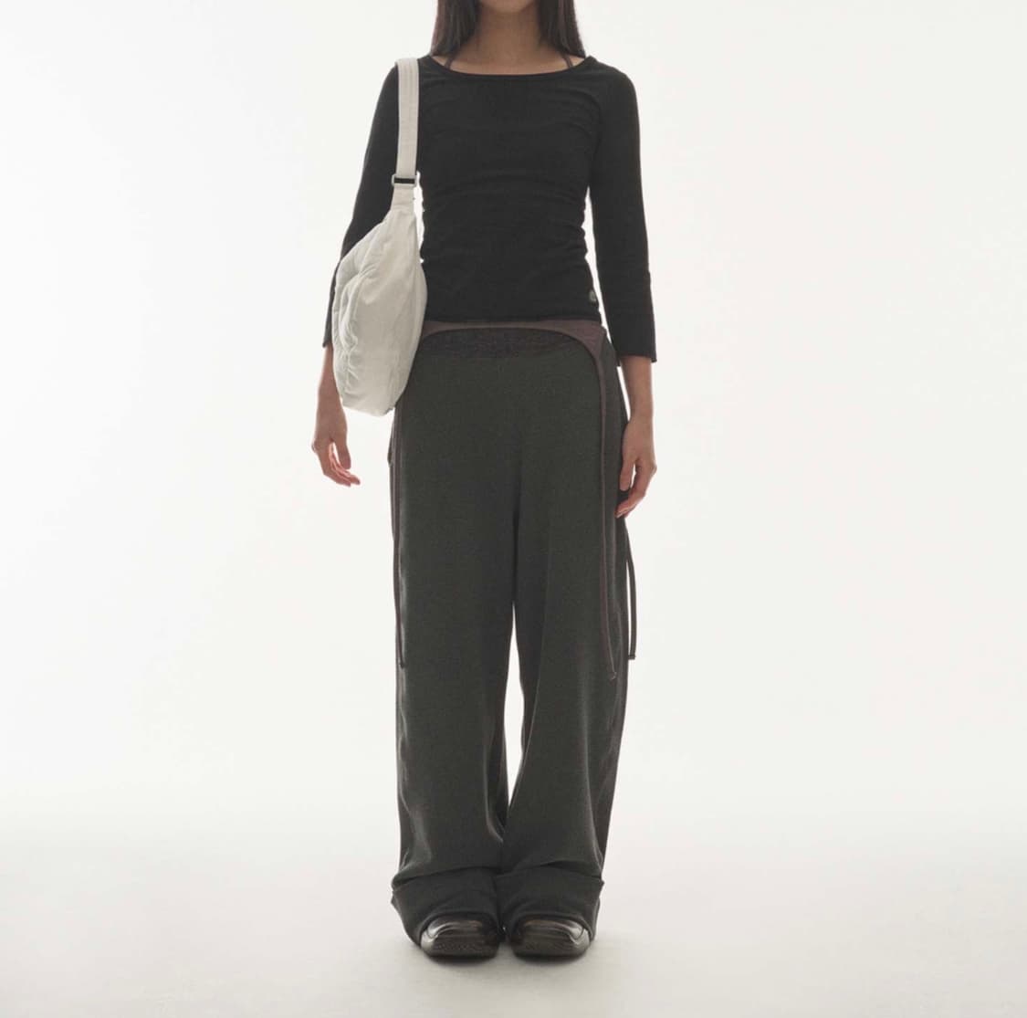 코이세이오 RIBBED BAND PANTS CHARCOAL 상품이미지3