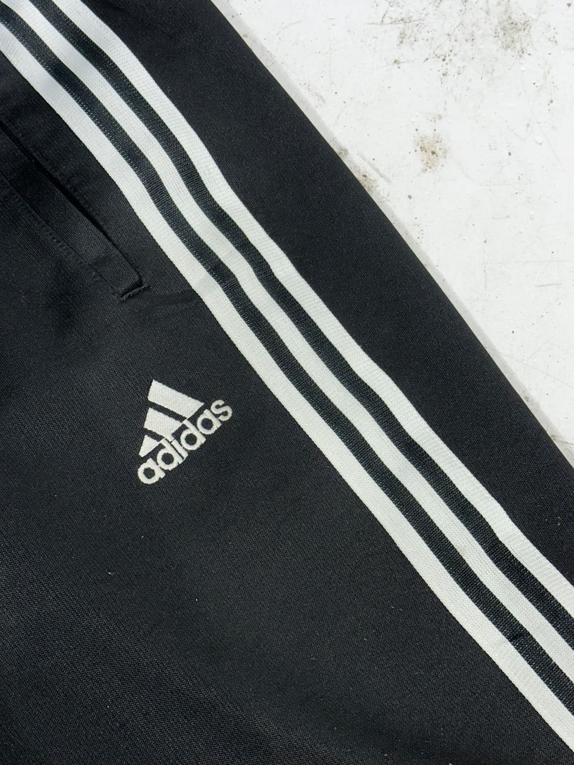 90s 아디다스 블랙 와이드 화이트 삼선 추리닝 바지 트레이닝 팬츠 S 상품이미지6