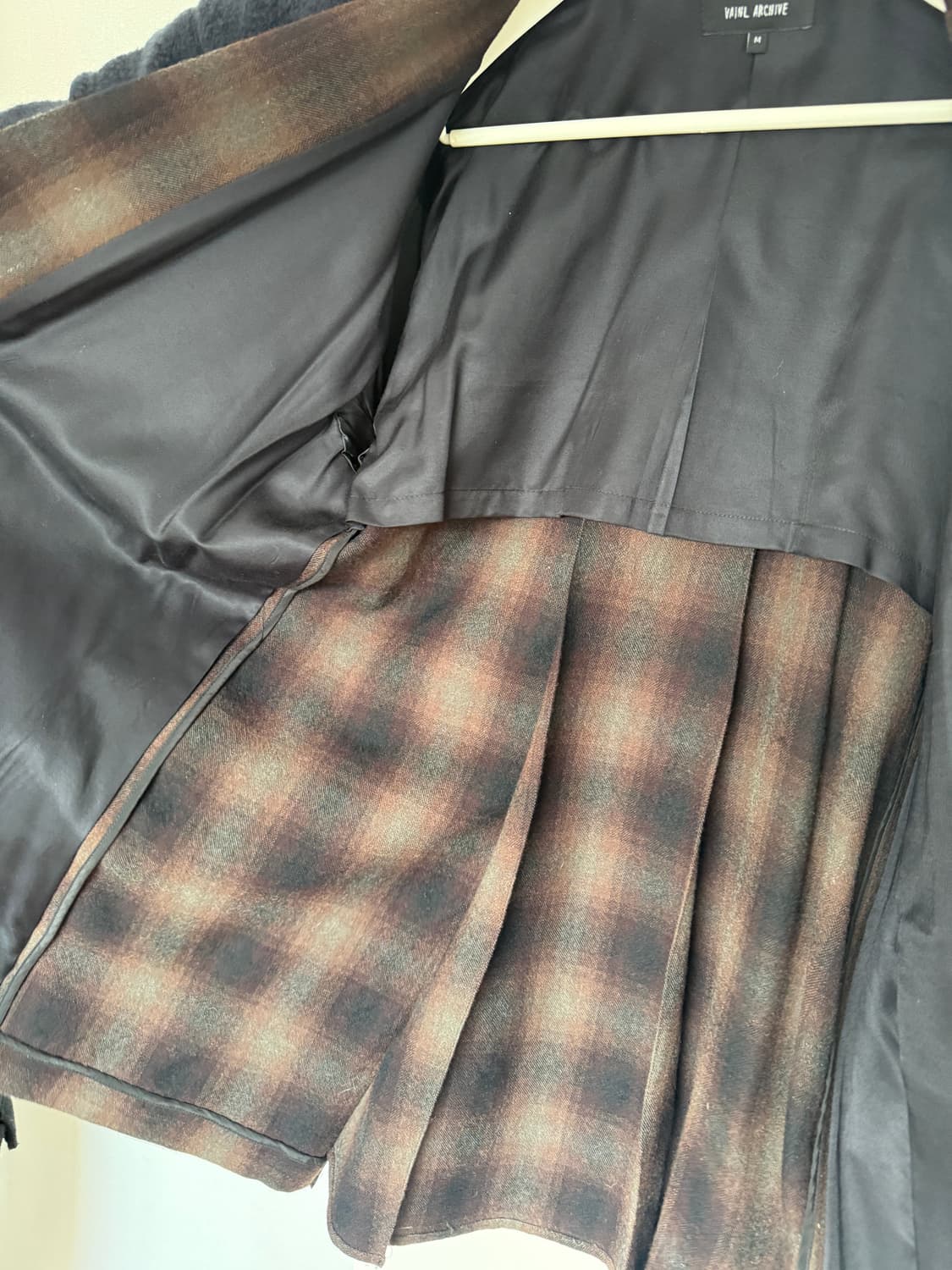 vainl archive 체크 롱 코트 M 상품이미지4