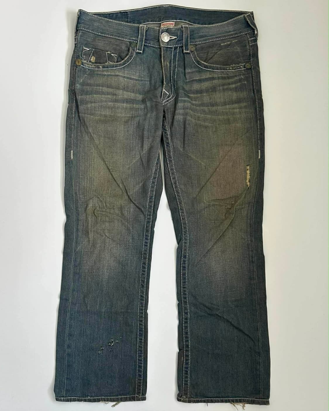 [34] 트루릴리젼 헤비 스티치 스트레이트 데님 팬츠 상품이미지1