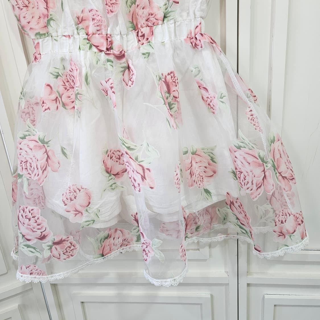 리즈리사(LIZ LISA) 로즈 오프숄더 쉬폰 점프수트 / 원피스핏 상품이미지5