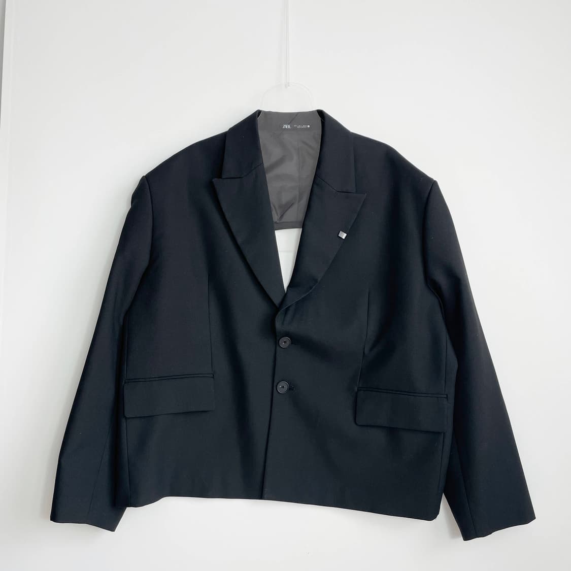 B1 자라 백리스 테일러드 블레이저 블랙 XL사이즈 상품이미지2