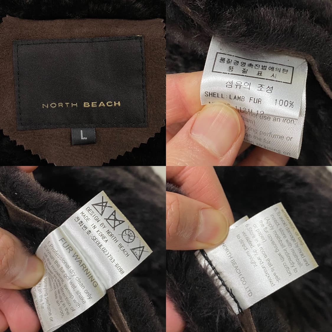 노스비치 양가죽 양털 무스탕 코트 자켓 상품이미지7