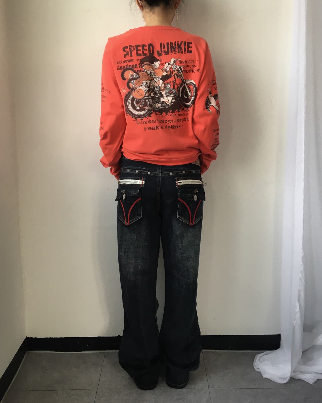 Back pocket point denim pants 상품이미지6