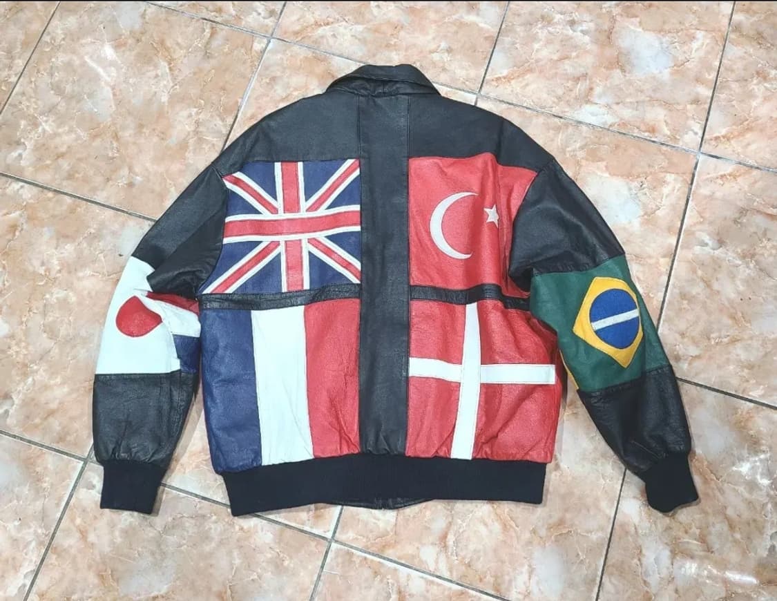 Phase3 flags leather jacket 국기 패치 가죽자켓 상품이미지2