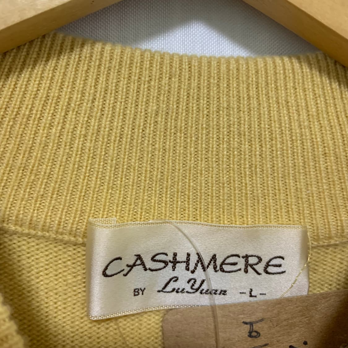 빈티지 캐시미어 100% 목폴라 니트 옐로우 L 상품이미지6