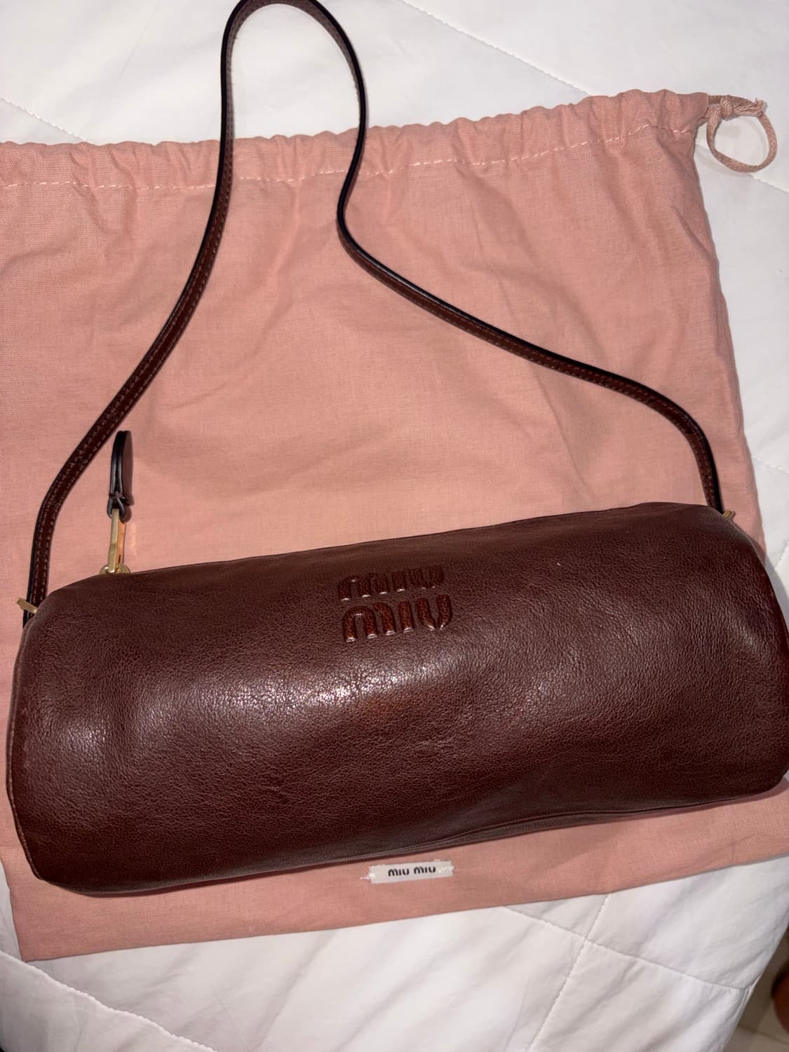 미우 미우 나파 레더 파우치 브라운 Miu Miu Nappa Leathe 상품이미지3