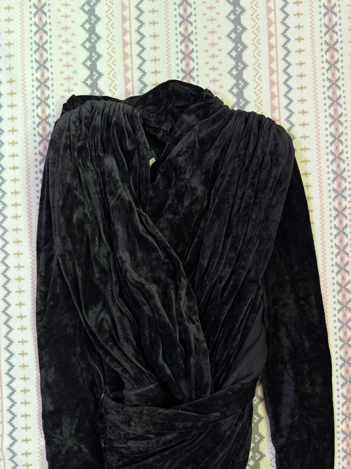 발렌시아가 벨벳 드레이프 미니 드레스 38 상품이미지2