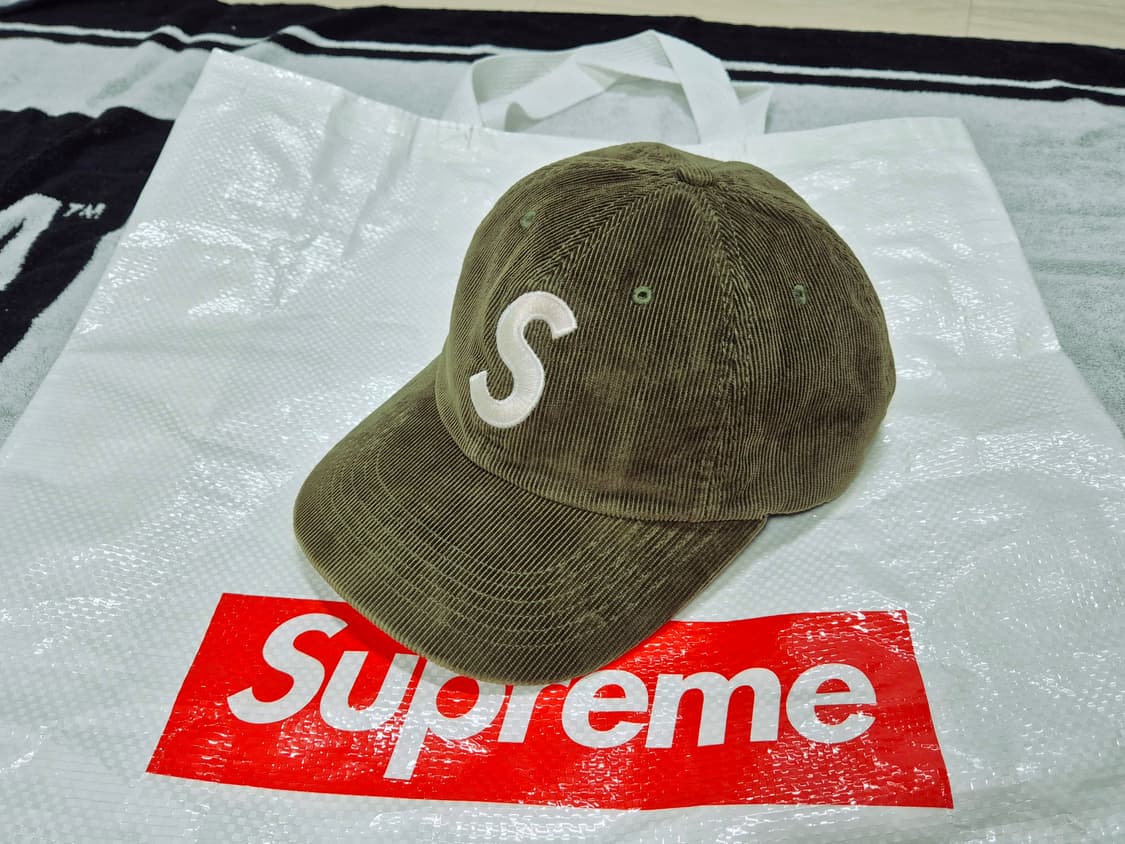 (os) 슈프림 코듀로이 S로고 캡 올리브 6패널 모자 상품이미지1