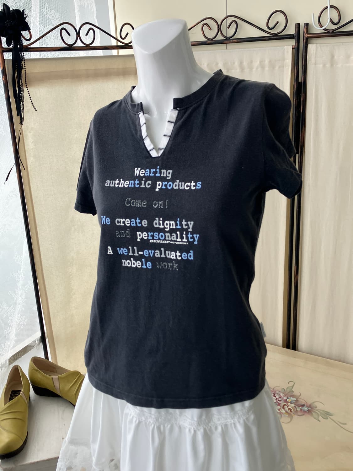 모리 프린팅 트임 반팔 1300 모리걸 일본빈티지 상품이미지1