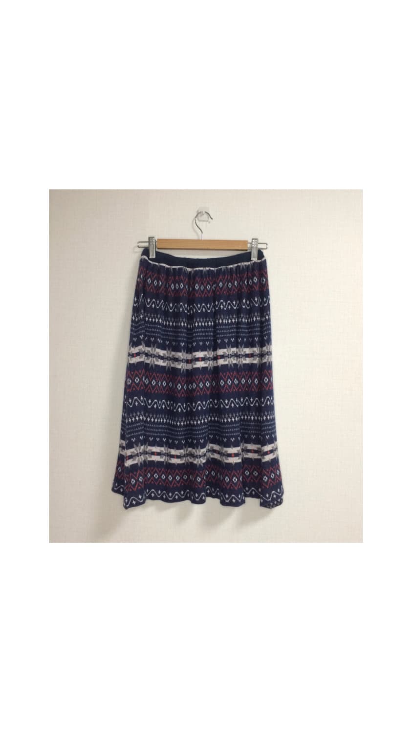 빈티지 노르딕 네이비 니트 스커트 상품이미지4