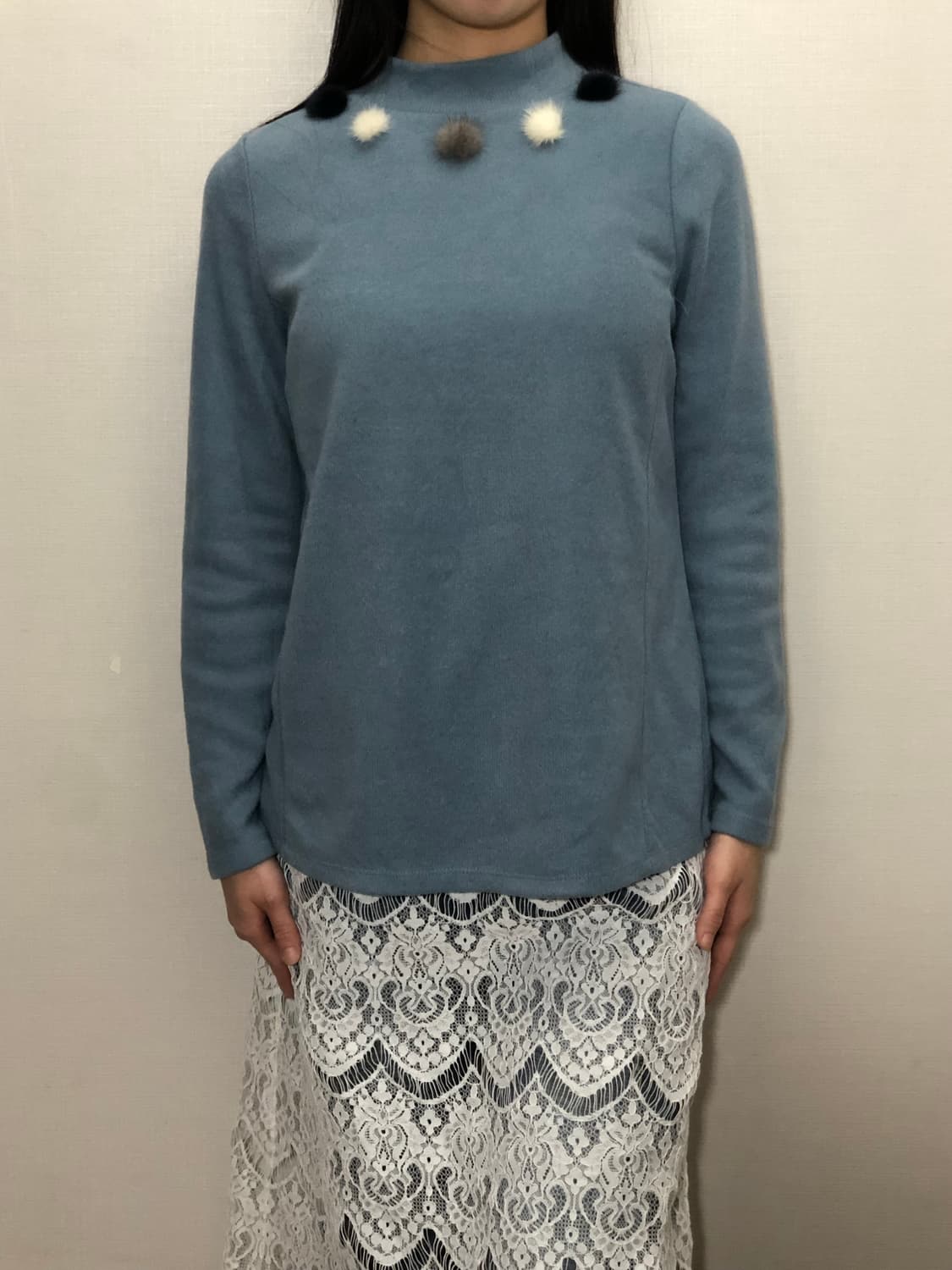 빈티지 파스텔 블루 니트 상품이미지4