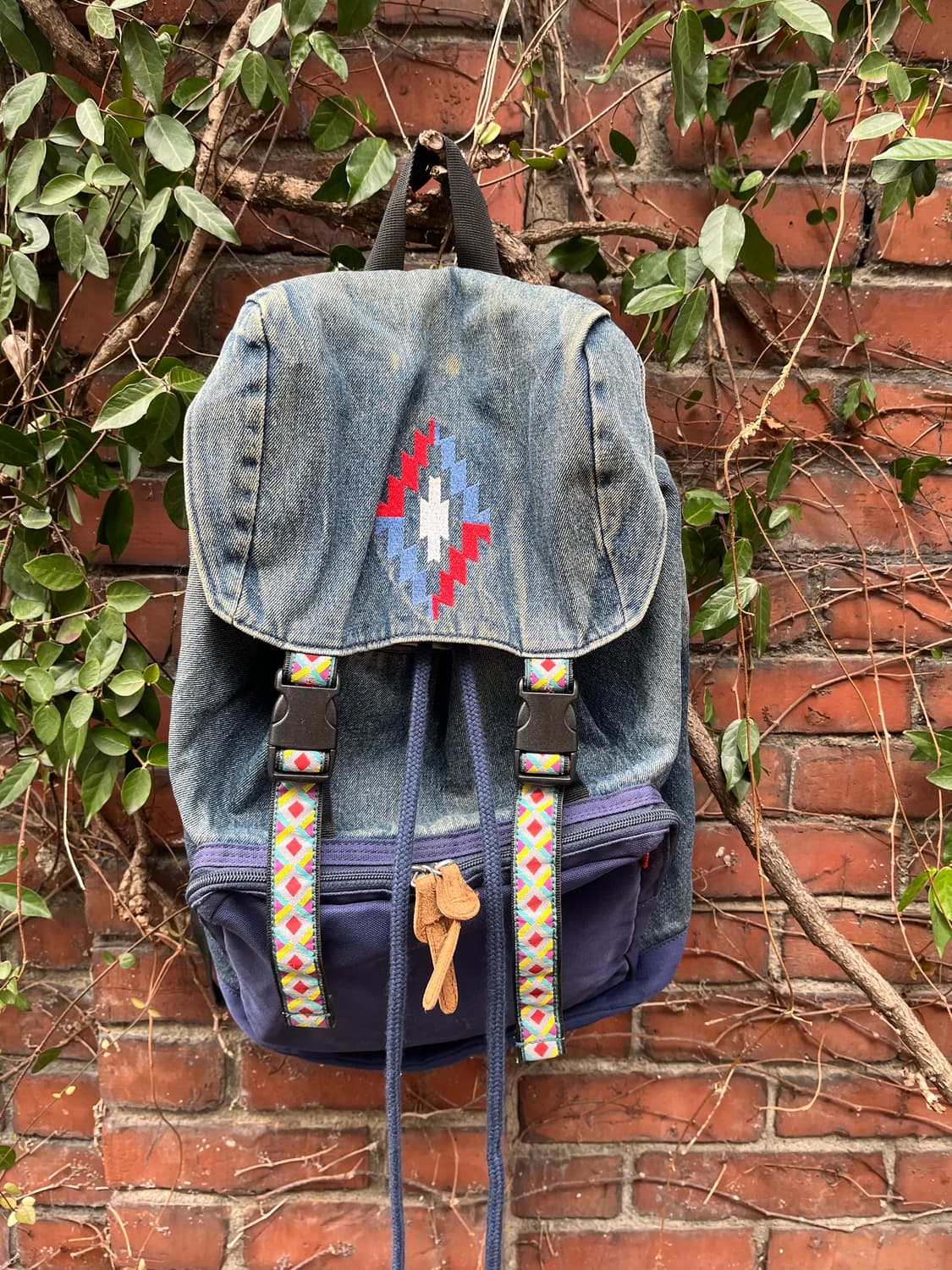 티티카카 데님 히피 자수 백팩 상품이미지2