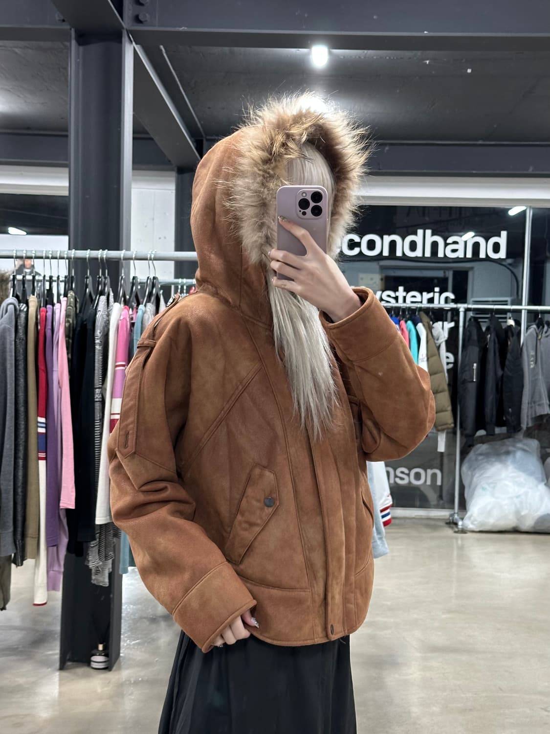 빈티지 브라운 무스탕 자켓 상품이미지3