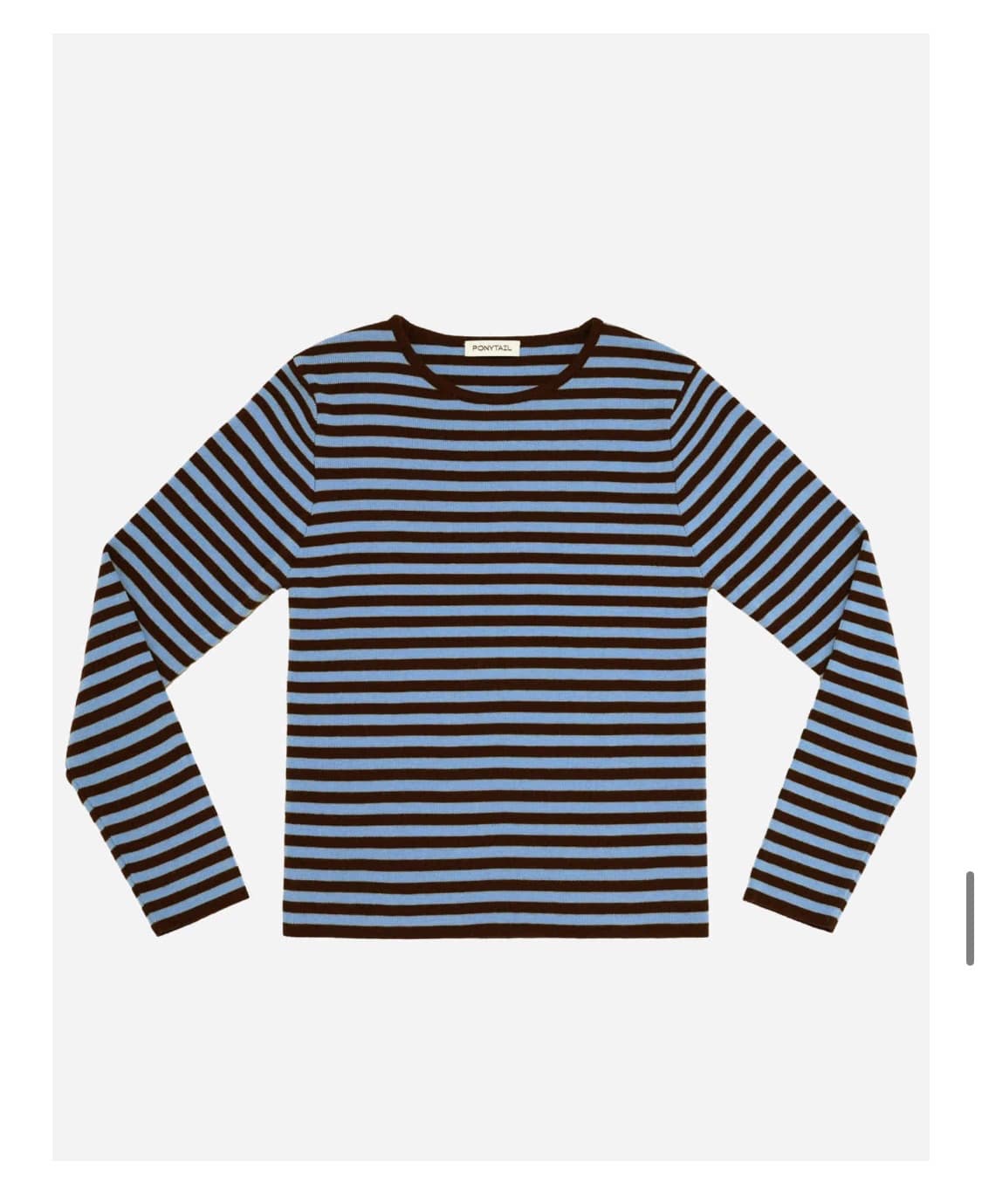 포니테일 스트라이프 니트 티셔츠 상품이미지3