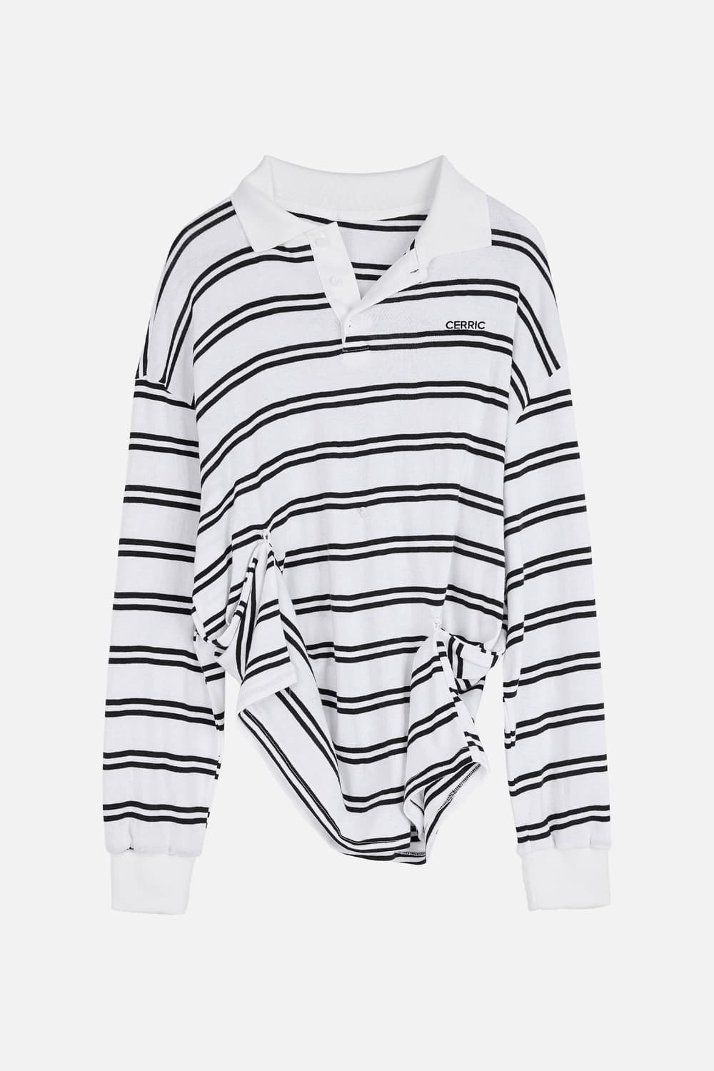 세릭 스트라이프 버튼 탑 화이트 상품이미지1