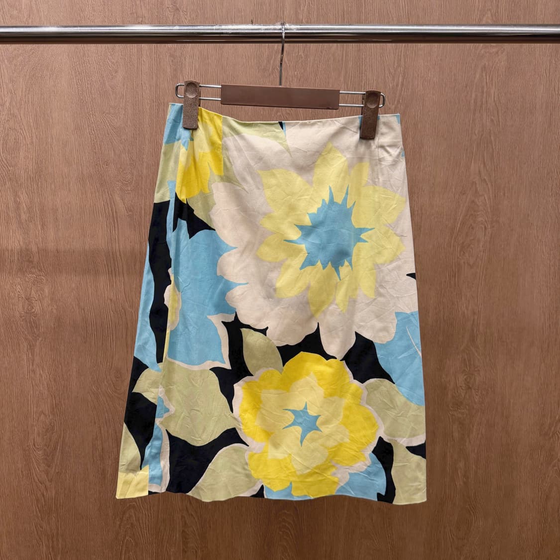 막스마라 위켄드 코튼 미디 스커트 플로럴 패턴 프린팅 A라인 아이보리 상품이미지2