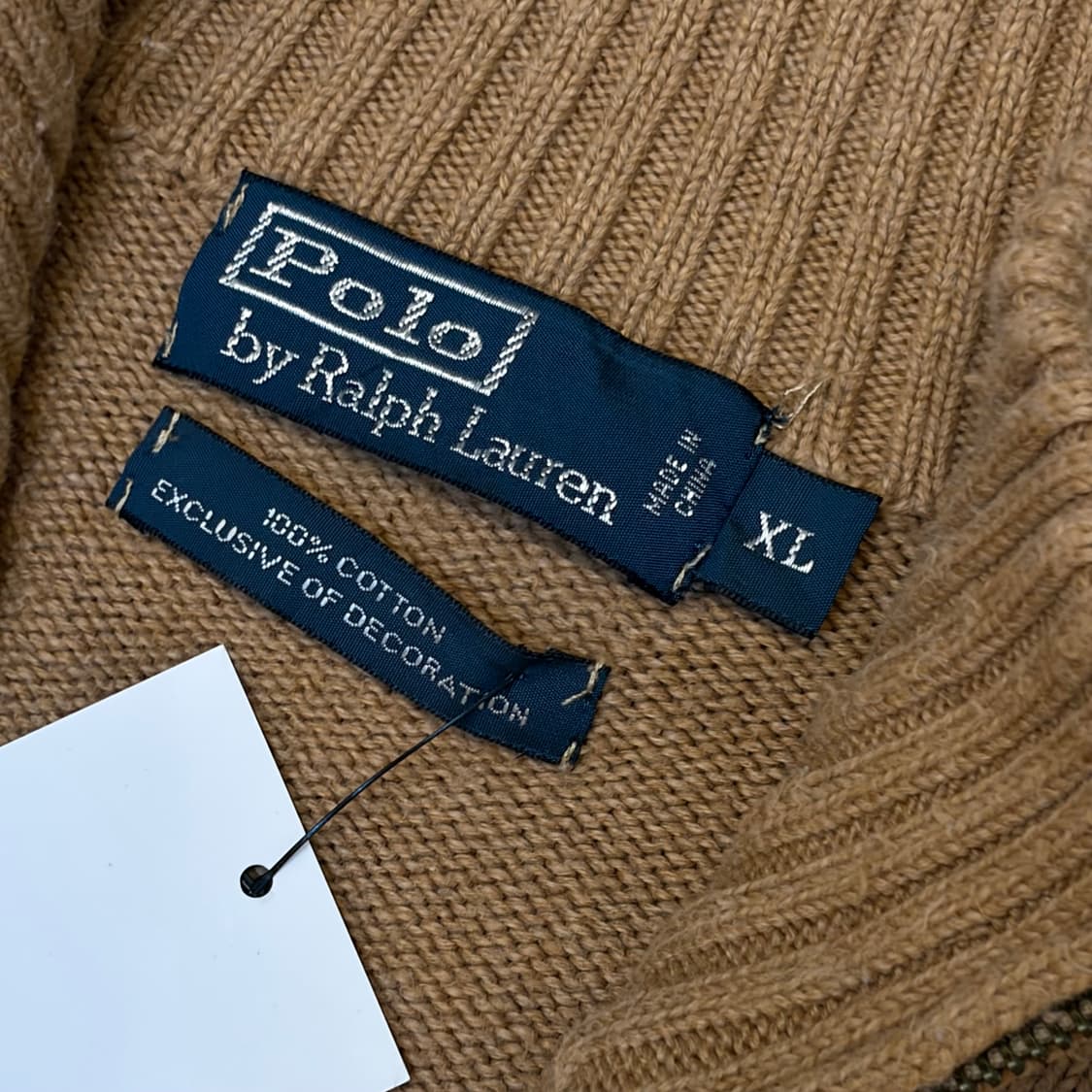 90s USA 빈티지 폴로랄프로렌 헤비코튼 반집업 니트  상품이미지5