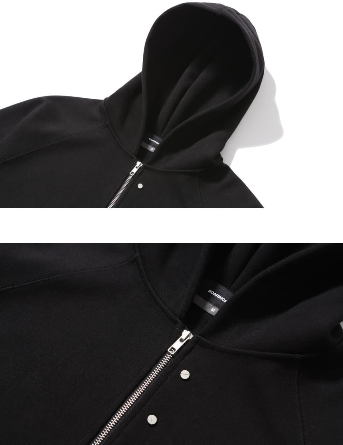로어링라드 에센셜 오버 후드 집업 블랙 상품이미지6