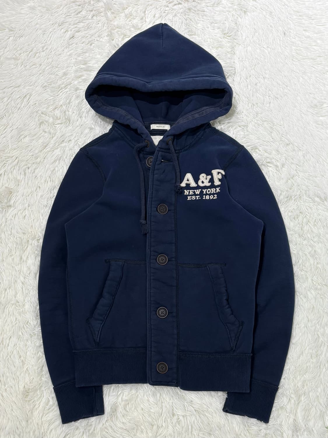 아베크롬비 네이비 버튼 후드집업 상품이미지3