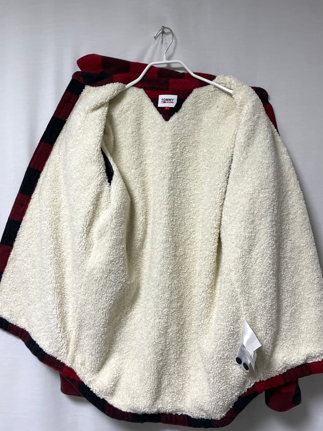 타미진스 남성 루즈핏 뽀글이 안감 셰르파 플란넬 체크 셔츠 자켓 _ 레드 상품이미지9