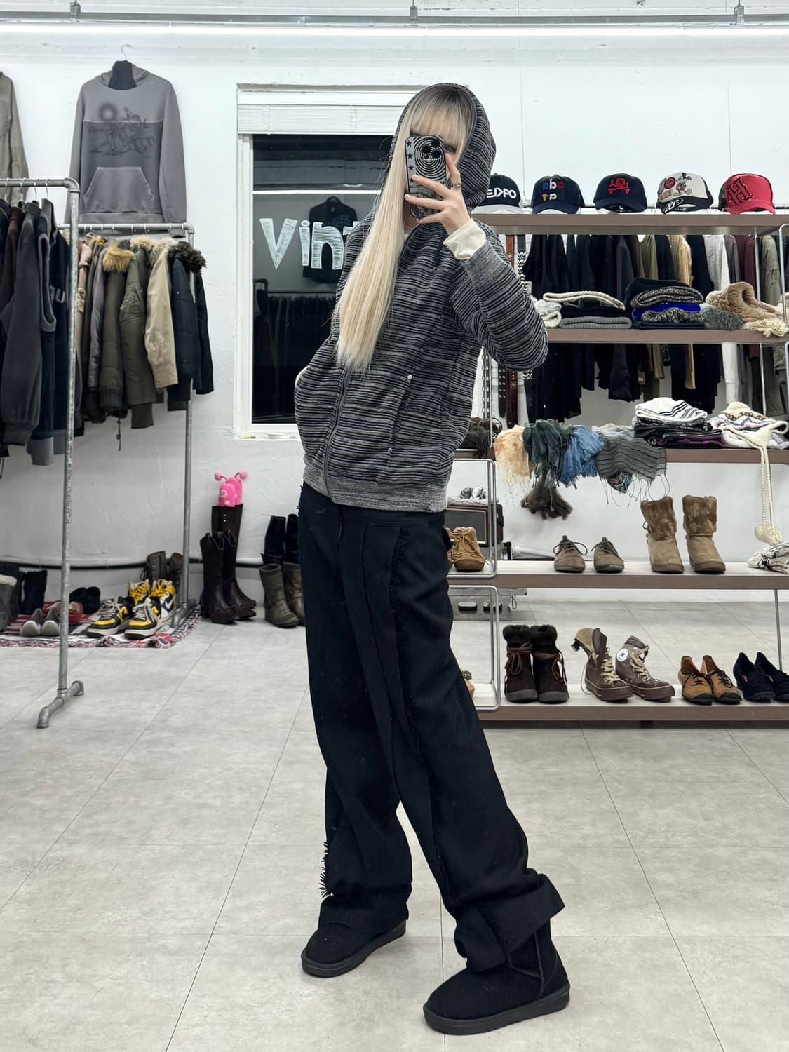 Steelo 스트라이프 후드 집업 상품이미지7