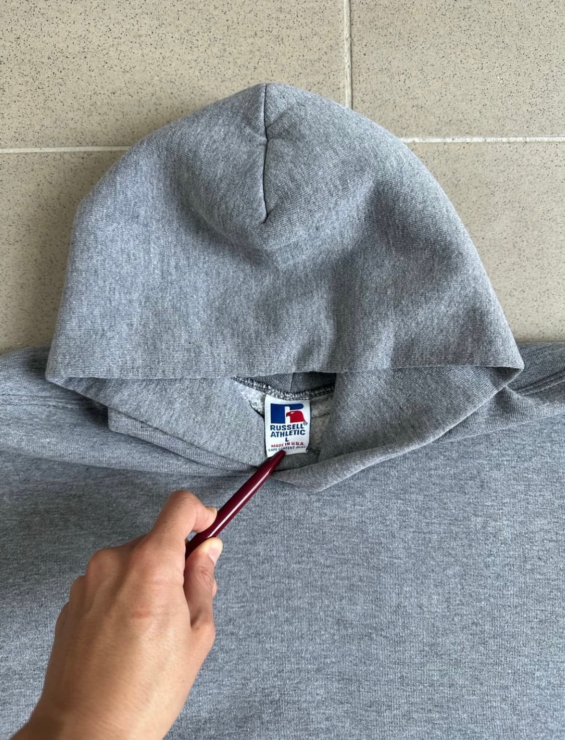 90s 빈티지 러셀 후드 그레이 L USA 상품이미지3