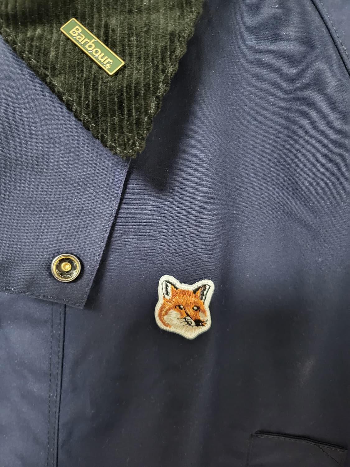 바버 X 메종키츠네 뷰포트 왁스 자켓 인디고(새상품)바버 X 메종키츠네  상품이미지3