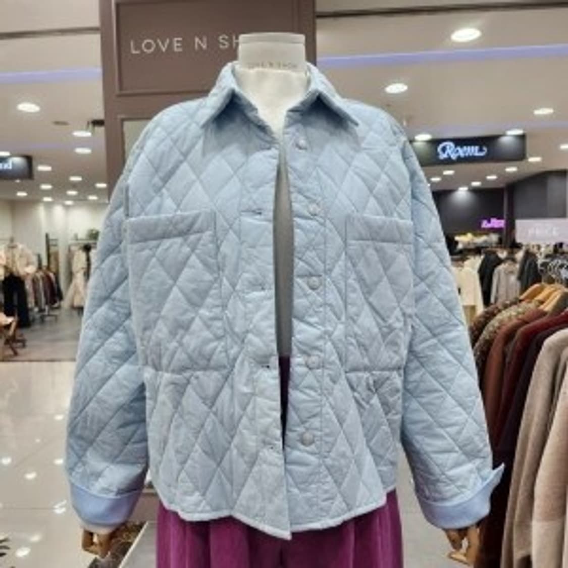 러브앤쇼 네이비 퀄팅 셔츠 자켓 상품이미지5