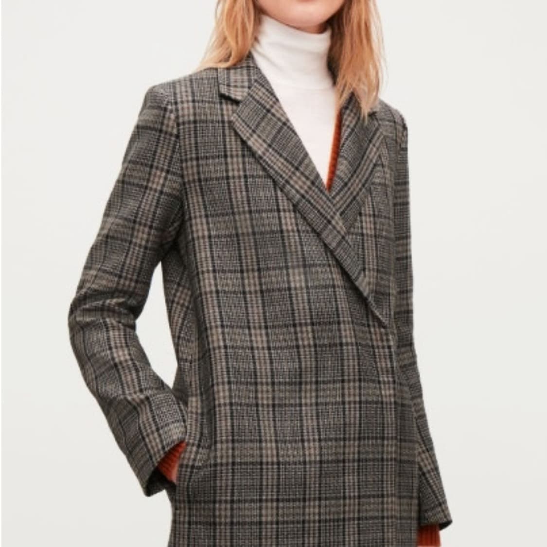 COS 체크 더블 울자켓 55-66 새상품 상품이미지2