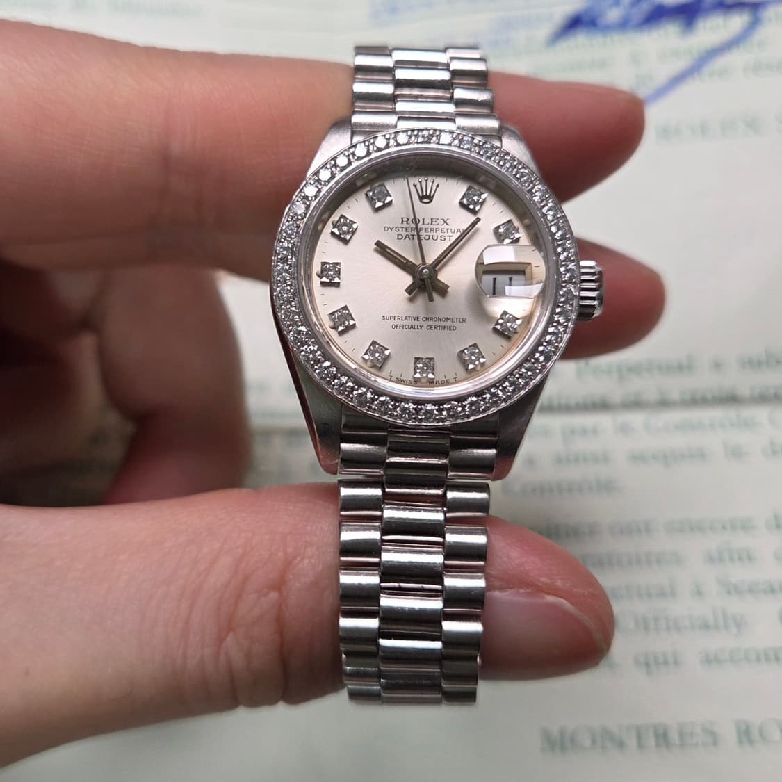롤렉스 데이저스트 69136 올백통(플래티늄) 다이아베젤 10P다이아 실 상품이미지2